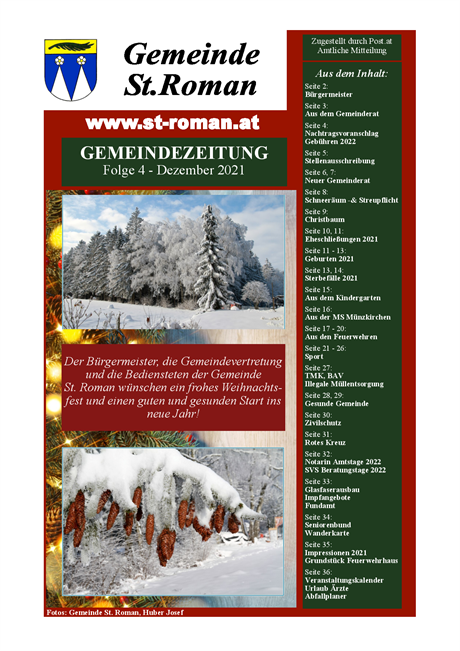 Gemeindezeitung - Folge 4 - Dezember 2021